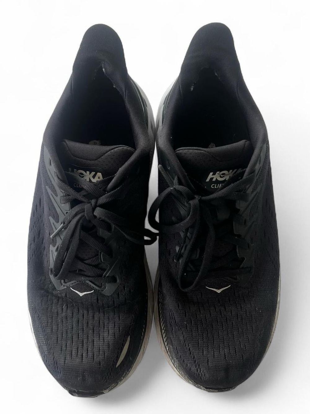 HOKA Clifton Running Shoes Black White Athletic Sneakers Women’s Size 9